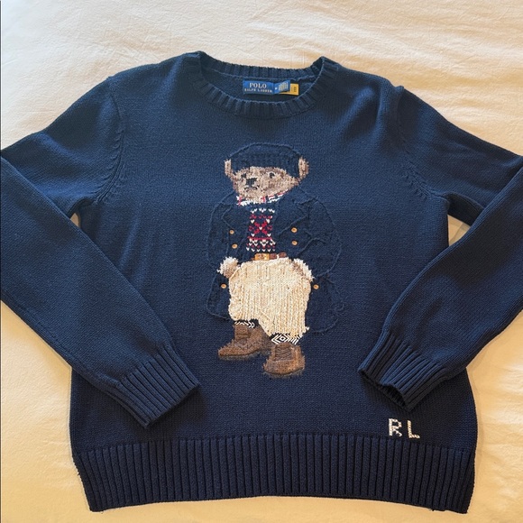 Polo Ralph Lauren Sweaters - Polo by Ralph Lauren Navy Bear Intarsia Crewneck Sweater - never worn